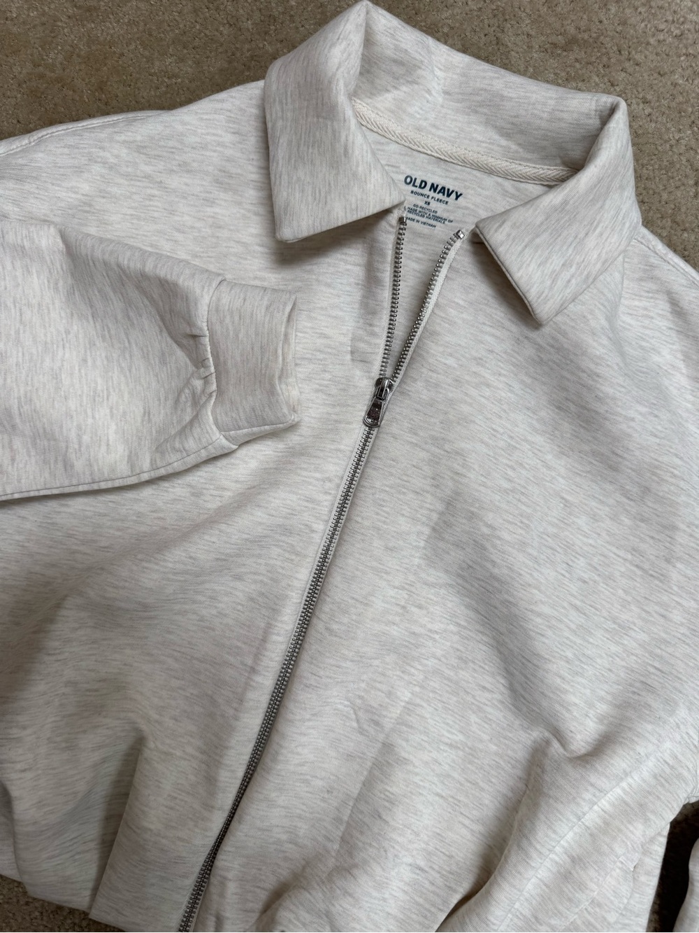Old Navy Light Cream Zip-Up Bounce Jacket